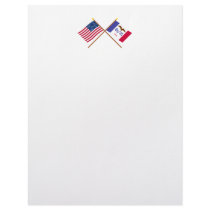 US and Iowa Crossed Flags letterhead