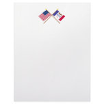 US and Iowa Crossed Flags Custom Letterhead