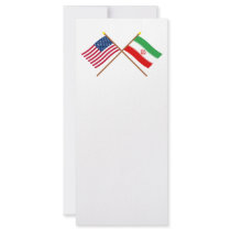 US and Iran Crossed Flags Rack Cards