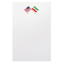 US and Iran Crossed Flags stationery