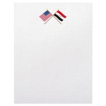 US and Iraq Crossed Flags Letterhead