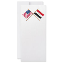 US and Iraq Crossed Flags Rack Card