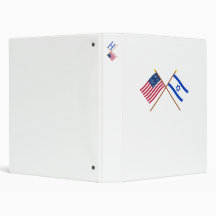 US and Israel Crossed Flags Binder