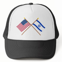 US and Israel Crossed Flags Trucker Hat