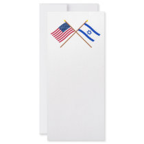 US and Israel Crossed Flags Rack Card