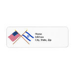 US and Israel Crossed Flags Return Address Label