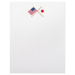 US and Japan Crossed Flags Letterhead Design