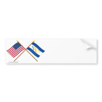 US and Johnston Atoll Crossed Flags bumper stickers