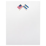 US and Johnston Atoll Crossed Flags Letterhead Design