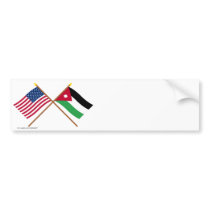 US and Jordan Crossed Flags Bumper Sticker