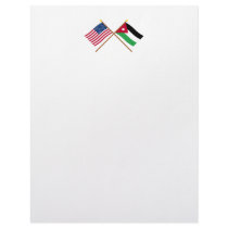 US and Jordan Crossed Flags Letterhead Template