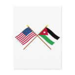US and Jordan Crossed Flags Postcard