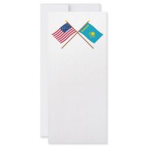 US and Kazakhstan Crossed Flags rack cards