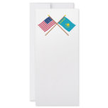 US and Kazakhstan Crossed Flags Personalized Rack Card