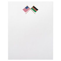 US and Kenya Crossed Flags Custom Letterhead