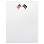 US and Kenya Crossed Flags Custom Letterhead