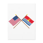 US and Kiribati Crossed Flags Post Card