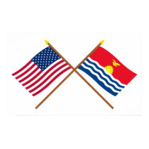 US and Kiribati Crossed Flags posters