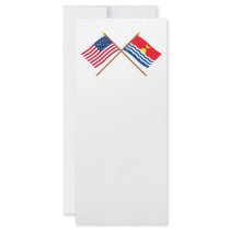 US and Kiribati Crossed Flags Rack Card Template