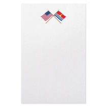 US and Kiribati Crossed Flags stationery