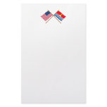 US and Kiribati Crossed Flags Customized Stationery
