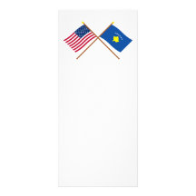 US and Kosovo Crossed Flags Custom Rack Cards