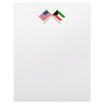 US and Kuwait Crossed Flags Custom Letterhead