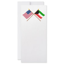 US and Kuwait Crossed Flags Custom Rack Card
