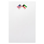 US and Kuwait Crossed Flags Customized Stationery