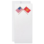 US and Kyrgyzstan Crossed Flags Personalized Rack Card