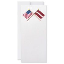 US and Latvia Crossed Flags Custom Rack Cards