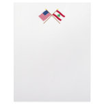 US and Lebanon Crossed Flags Custom Letterhead
