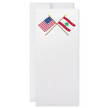 US and Lebanon Crossed Flags Full Color Rack Card