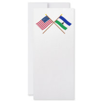 US and Lesotho Crossed Flags Customized Rack Card
