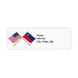 US and Liechtenstein Crossed Flags Return Address Label