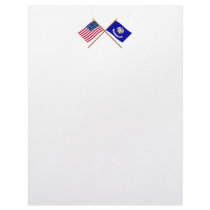 US and Louisiana Crossed Flags letterhead by Vexillophile US and Louisiana Crossed Flags letterhead