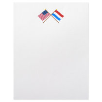US and Luxembourg Crossed Flags letterhead