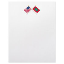 US and Maldives Crossed Flags letterhead by Vexillophile US and Maldives Crossed Flags letterhead