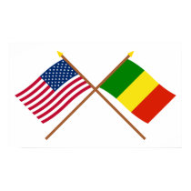 US and Mali Crossed Flags posters