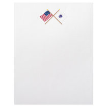 US and Massachusetts Crossed Flags letterhead