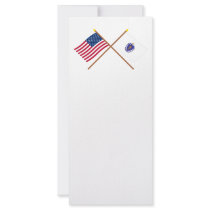 US and Massachusetts Crossed Flags rack cards
