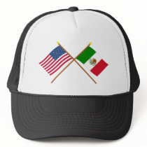 US and Mexico Crossed Flags Hat