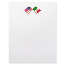 US and Mexico Crossed Flags Letterhead Design