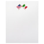 US and Mexico Crossed Flags Letterhead Design