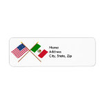 US and Mexico Crossed Flags Return Address Labels