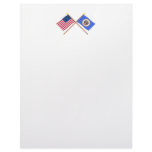 US and Minnesota Crossed Flags Custom Letterhead