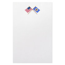 US and Minnesota Crossed Flags stationery by Vexillophile US and Minnesota Crossed Flags stationery