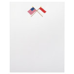 US and Monaco Crossed Flags Letterhead Design