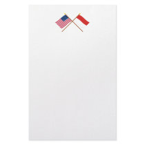 US and Monaco Crossed Flags stationery