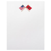 US and Morocco Crossed Flags letterhead